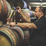 Tasting Bizoe Wines from barrels before bottling